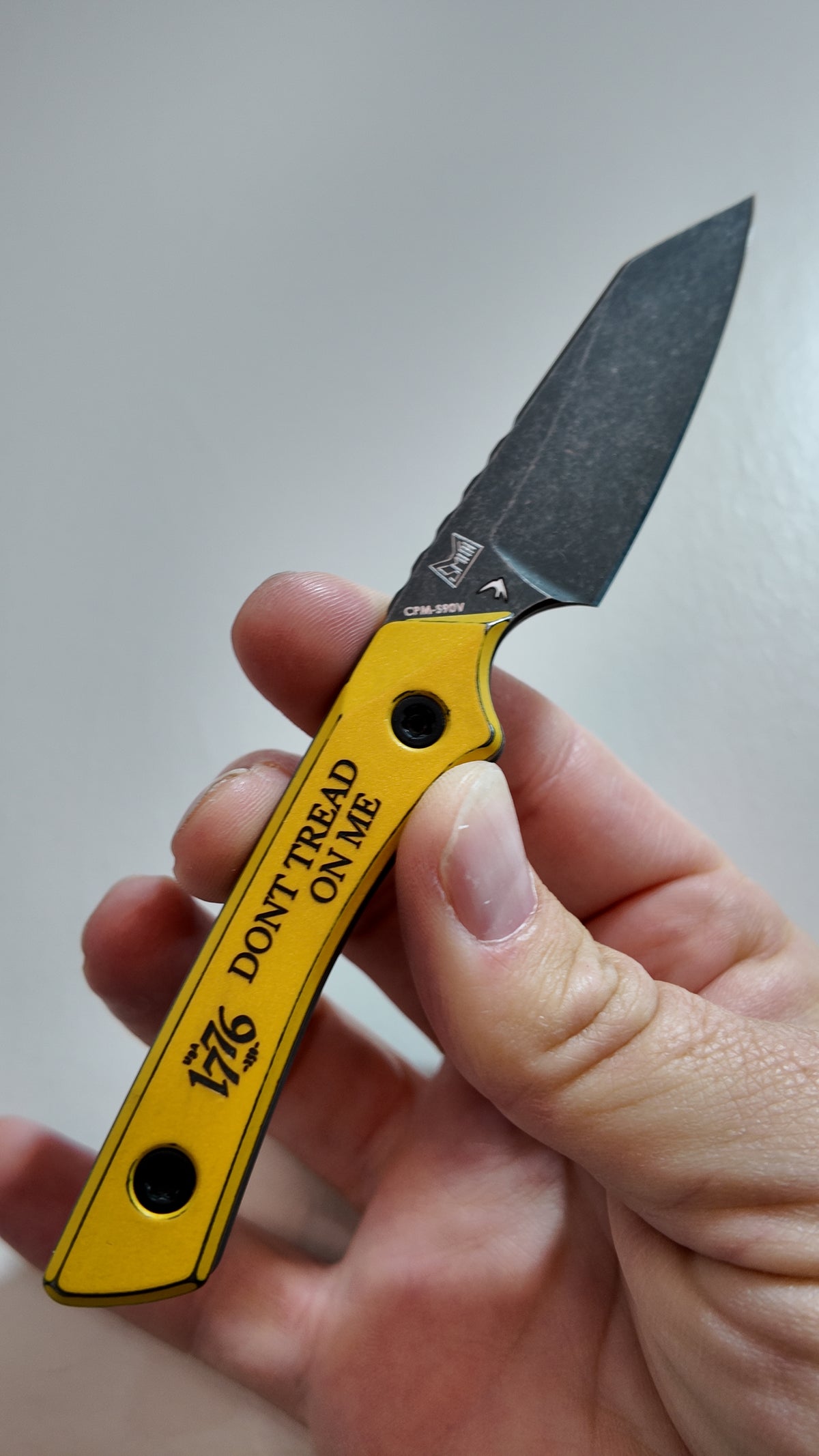 LynchNW Swift 6 250th Anniversary Edition with Titanium Scales, Cerakote and Laser Engraving, Acid Washed S90V Blade with Redeemed Creations Leather Sheath