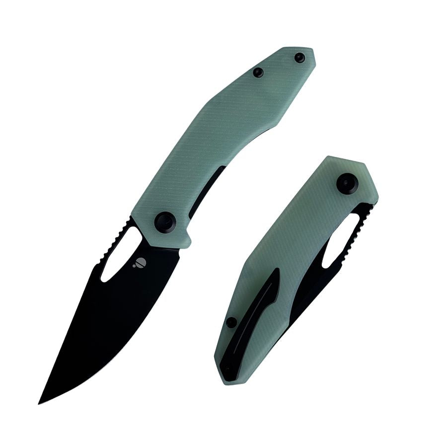 Large Callisto Jade G10 Scales Black Stonewashed 20CV Blade Nested