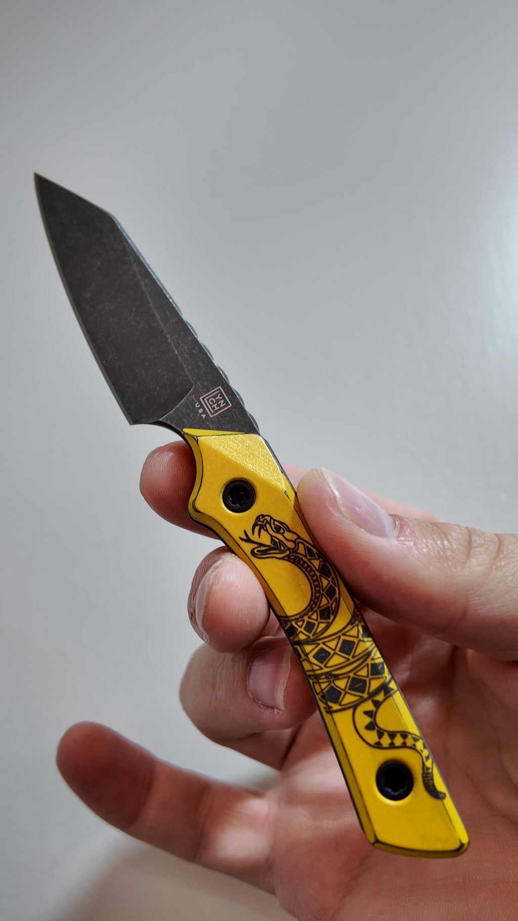LynchNW Swift 6 250th Anniversary Edition with Titanium Scales, Cerakote and Laser Engraving, Acid Washed S90V Blade with Redeemed Creations Leather Sheath