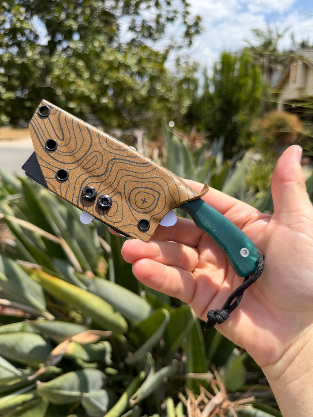 HF Blade Co. x Bad Omen EDC Custom Tanto Fixed Blade – AEB-L – USA Handmade with Kydex Sheath and Ulti Clips