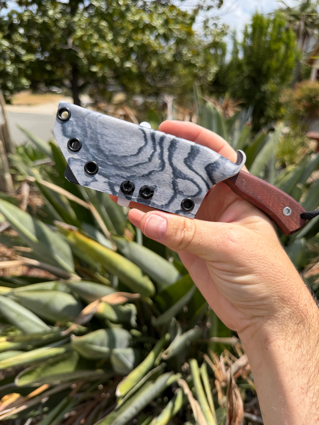 HF Blade Co. x Bad Omen EDC Custom Tanto Fixed Blade – AEB-L – USA Handmade with Kydex Sheath and Ulti Clips
