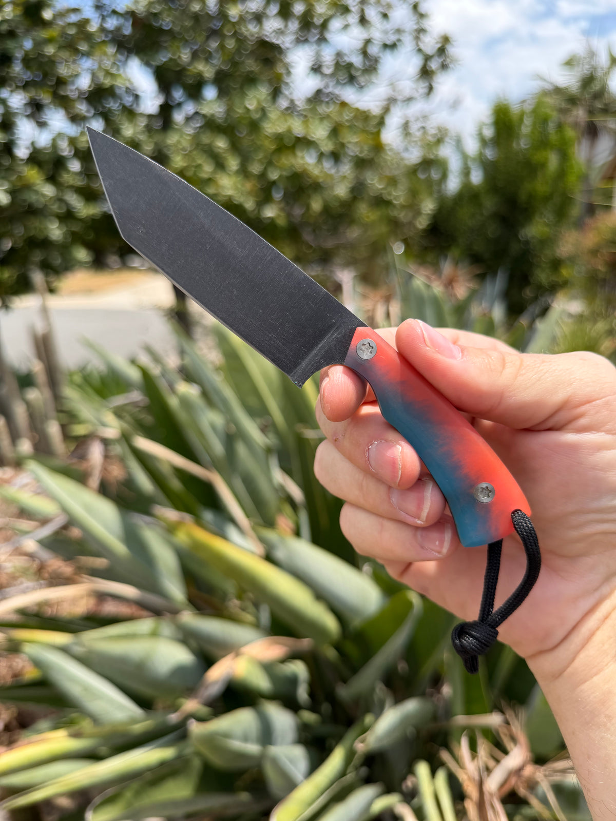 HF Blade Co. x Bad Omen EDC Custom Tanto Fixed Blade – AEB-L – USA Handmade with Kydex Sheath and Ulti Clips