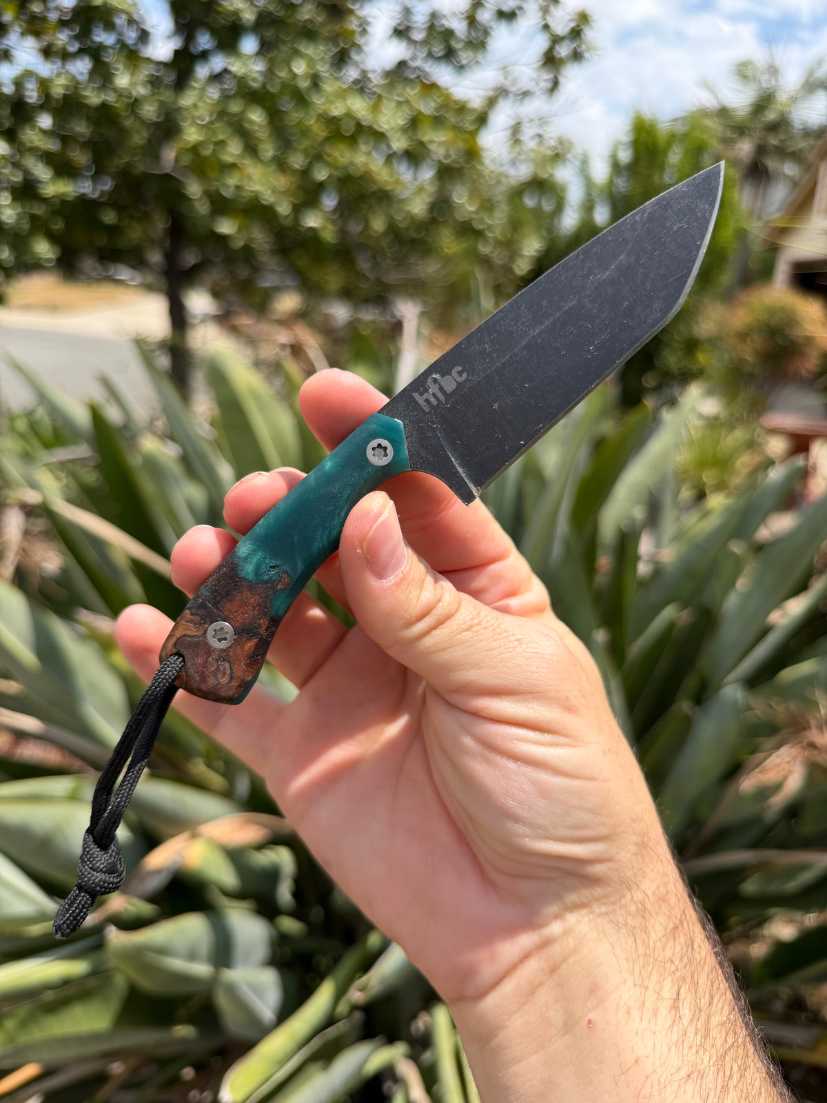HF Blade Co. x Bad Omen EDC Custom Tanto Fixed Blade – AEB-L – USA Handmade with Kydex Sheath and Ulti Clips
