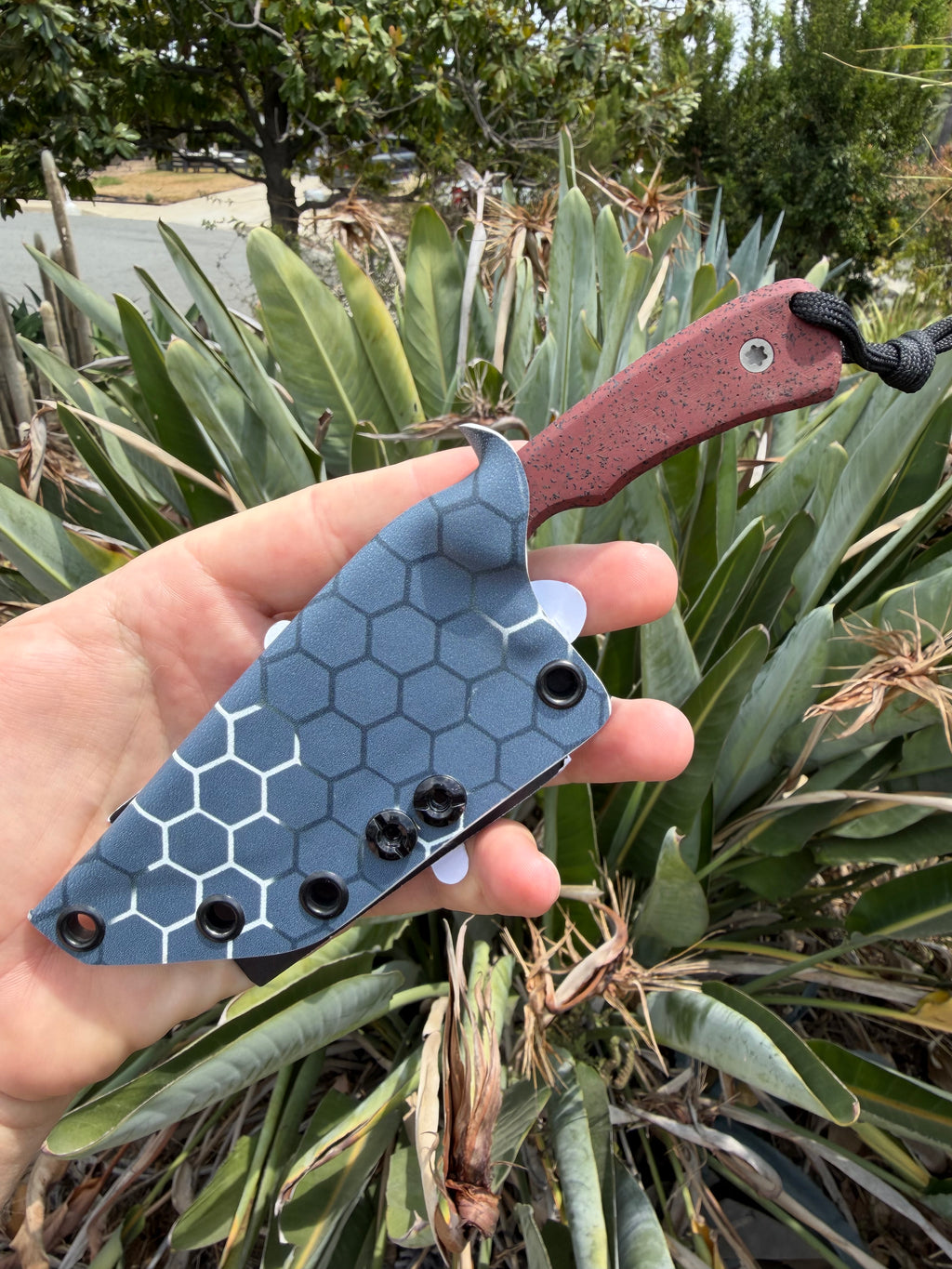 HF Blade Co. x Bad Omen EDC Custom Tanto Fixed Blade – AEB-L – USA Handmade with Kydex Sheath and Ulti Clips