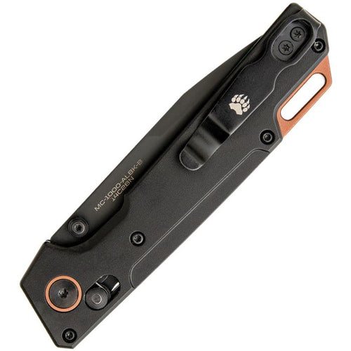 Bear & Son Nekama Slide Lock Black Aluminum scales 14C28N modified Tanto blade
