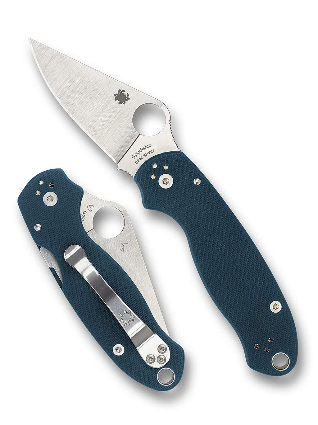 Spyderco Para3 Compression Lock Spy 27 Steel Blue G10 Scales