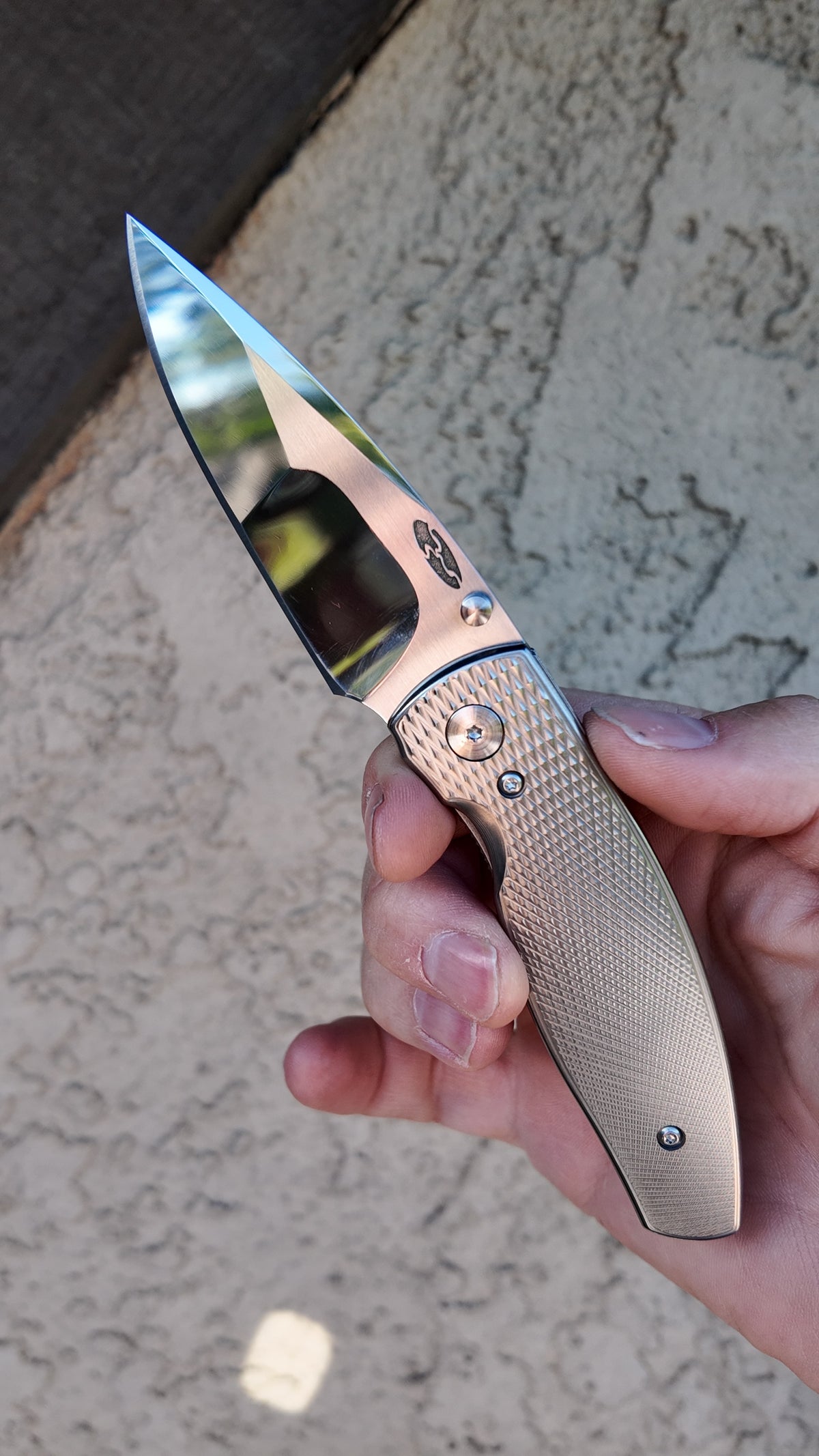 TRM Neutron 2 Mike Irie Custom Compound Mirror Grind CPM 154 – Lizard Skin or Pinstripe Titanium Scales