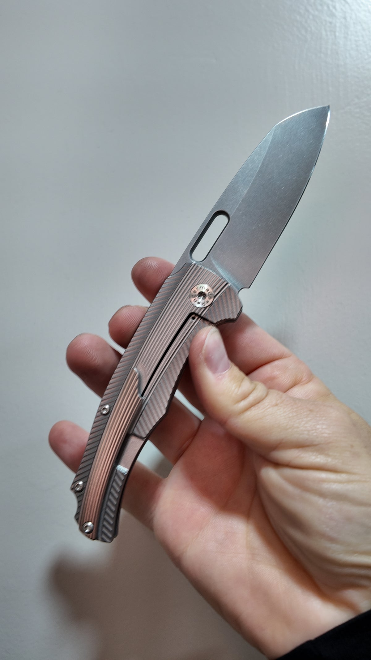 Rangermade Knives OBJ-1 – MagnaCut Sheepsfoot – Titanium – USA Made