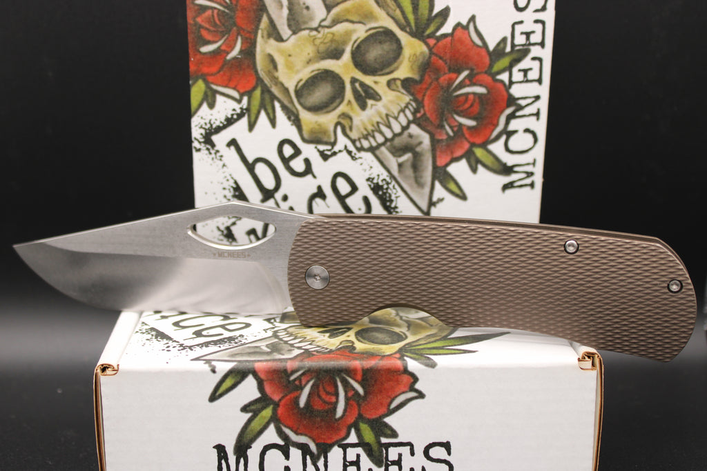 McNees Knives Dixon Diamond Pattern Satin High Performance Hollow Grind Magnacut Blade