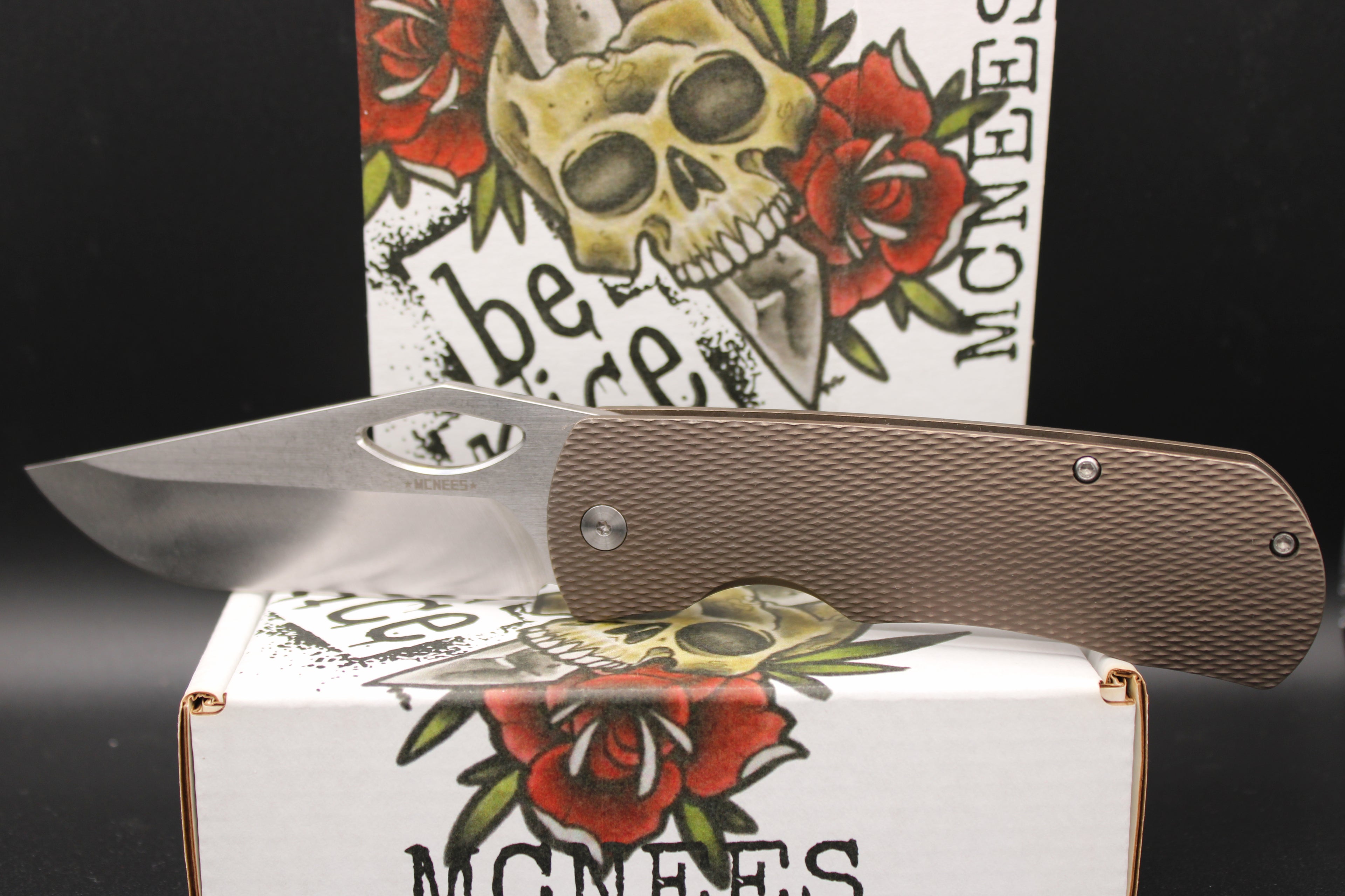 McNees Knives Dixon Diamond Pattern Satin High Performance Hollow Grind Magnacut Blade