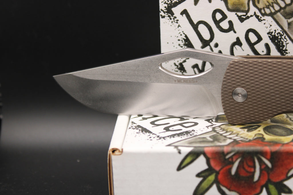 McNees Knives Dixon Diamond Pattern Satin High Performance Hollow Grind Magnacut Blade