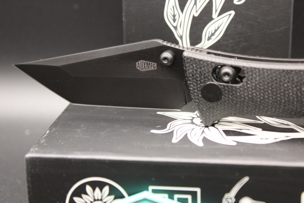 Auxiliary Manufacturing Coffin Tanto Crossbar Lock Micarta Handle