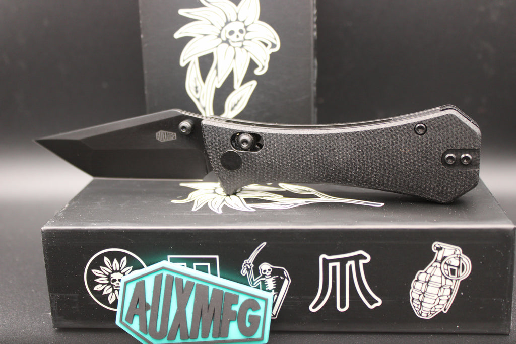 Auxiliary Manufacturing Coffin Tanto Crossbar Lock Micarta Handle