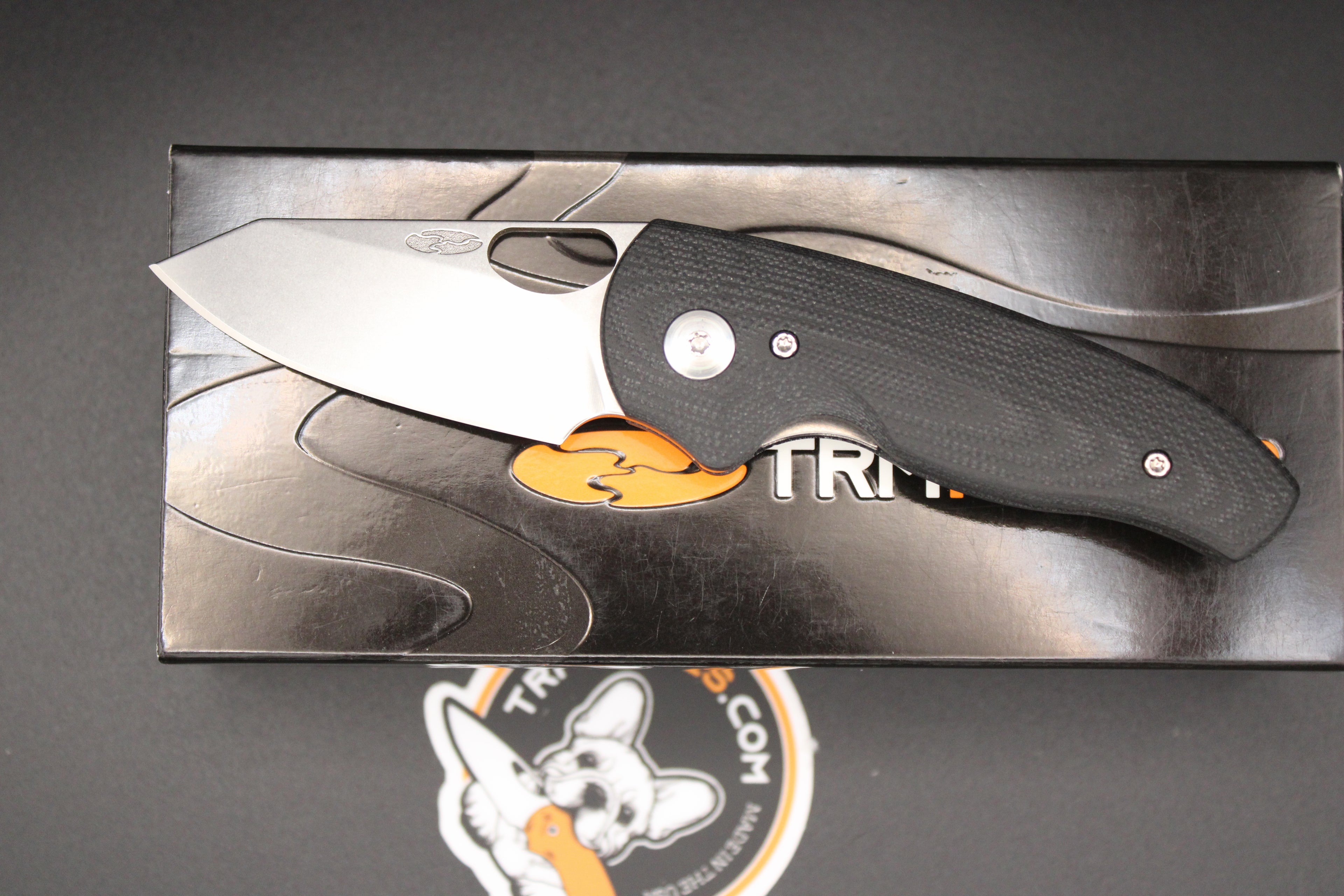 Three Rivers Manufacturing TRM Holier Nerd Linerlock MagnaCut Jet Black G10 3D Contoured Smooth