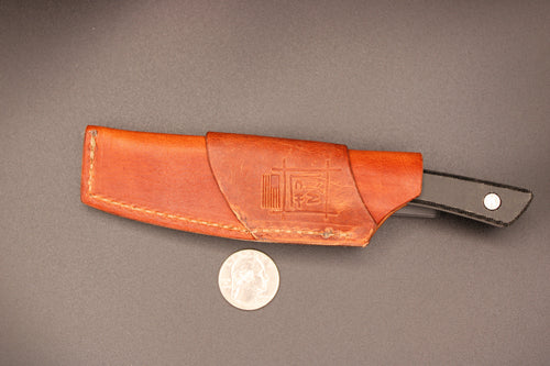 10V LynchNW Swift Six Fixed Blade Micarta Handle with Heroic EDC Logo and Leather Sheath