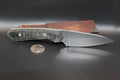 10V Lynch Northwest Sparrow Seven Fixed Blade with Heroic EDC Logo, Micarta Handle Leather Sheath