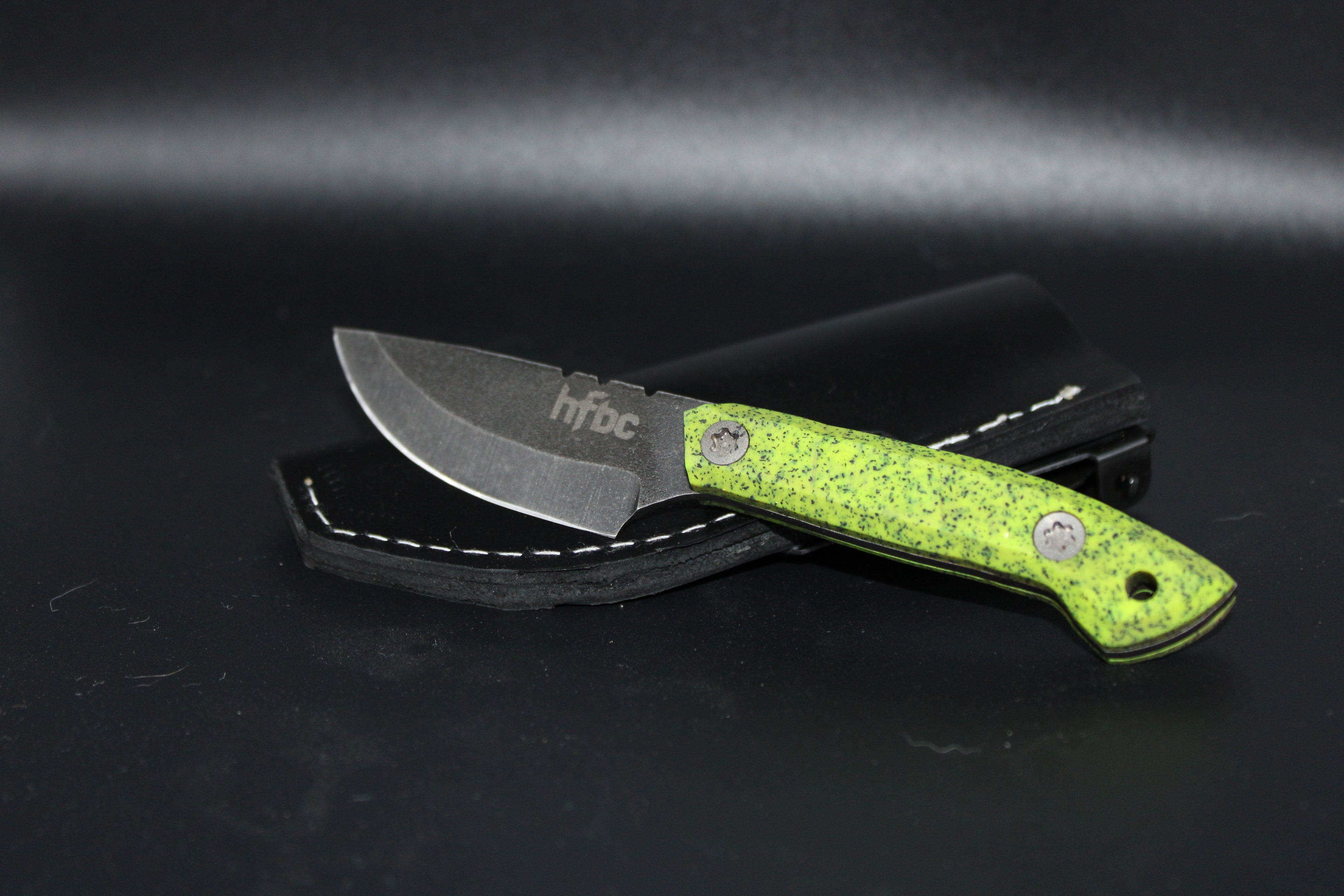 HF Blade Co Skeeto Handmade in the USA with Magnacut steel and Leather Sheath