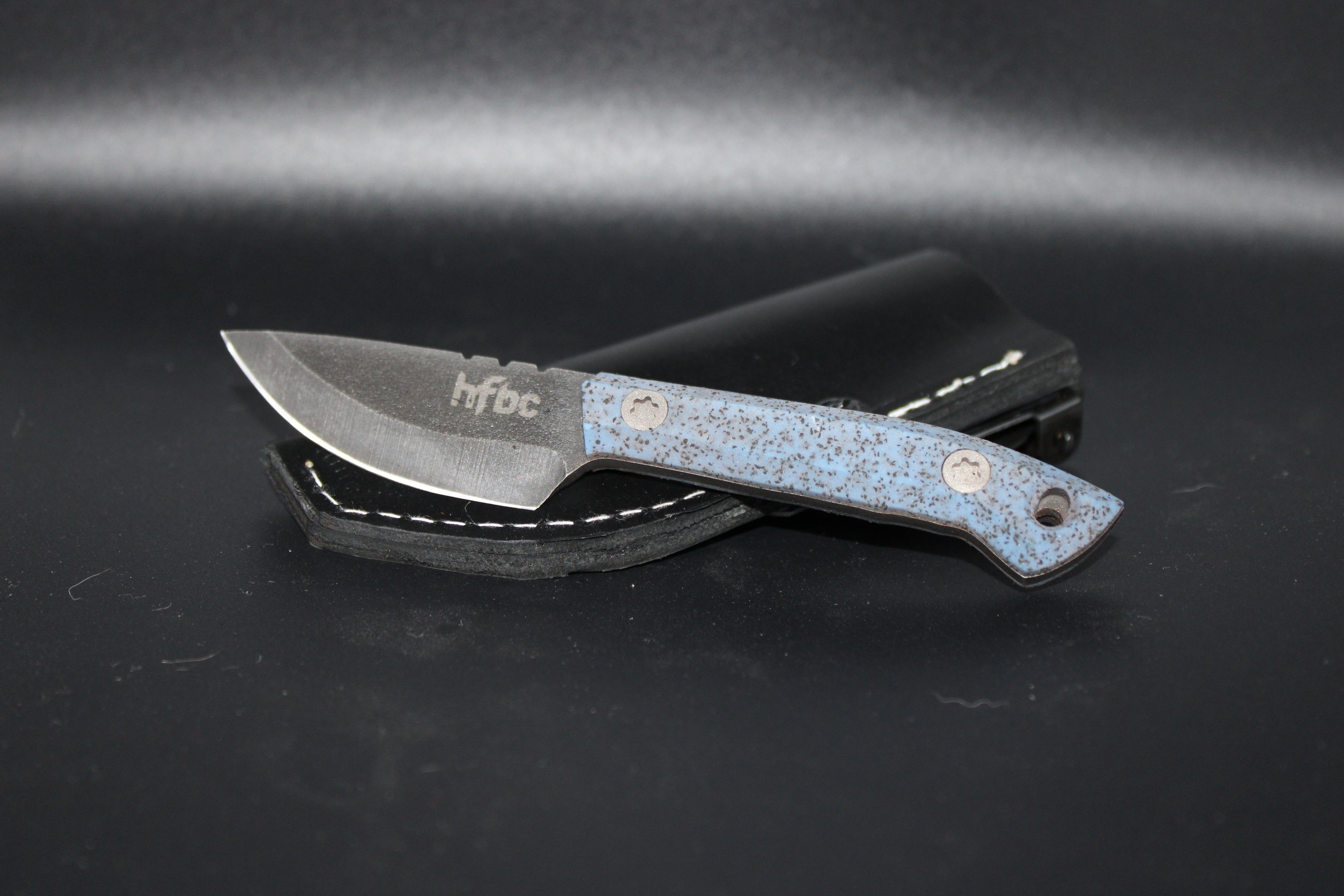 HF Blade Co Skeeto Handmade in the USA with Magnacut steel and Leather Sheath