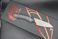Working Finish 10V LynchNW Swift Six Fixed Blade Double Black Micarta Handle with Leather Sheath