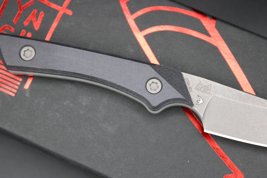 Working Finish 10V LynchNW Swift Six Fixed Blade Double Black Micarta Handle with Leather Sheath