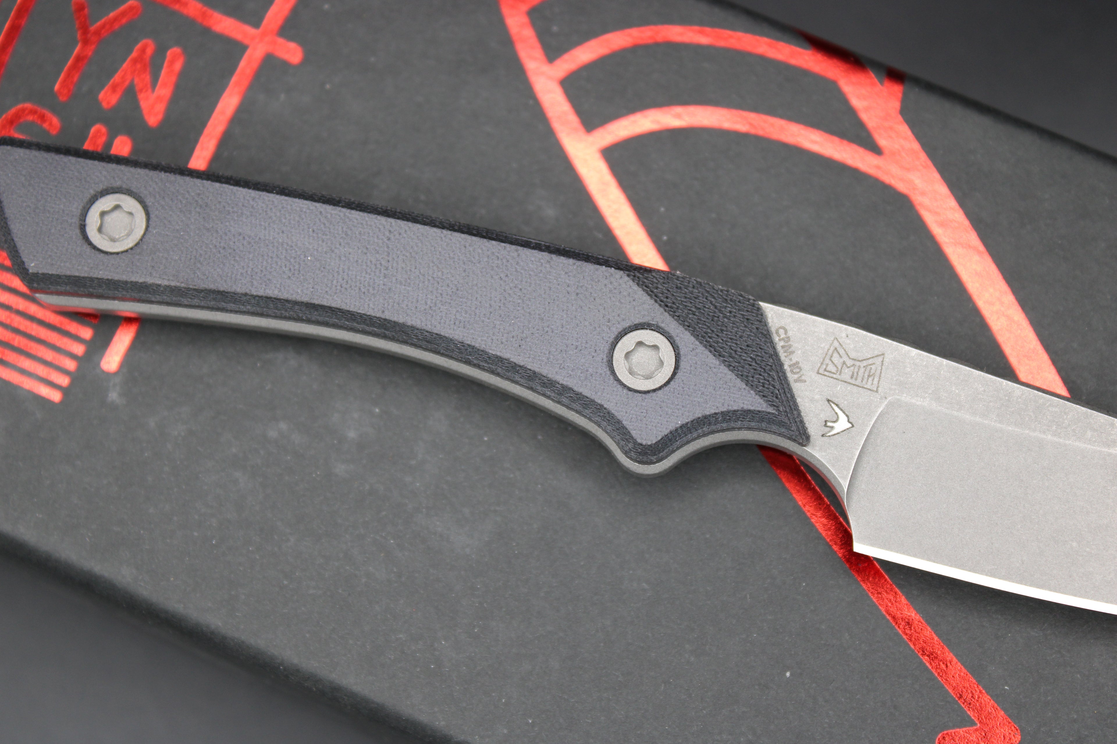 Working Finish 10V LynchNW Swift Six Fixed Blade Double Black Micarta Handle with Leather Sheath