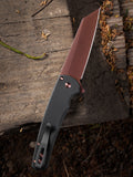 Pro-Tech Malibu Flipper Black Aluminum Handle Copper Rose PVD Magancut Reverse Tanto Blade Serialized out of 200