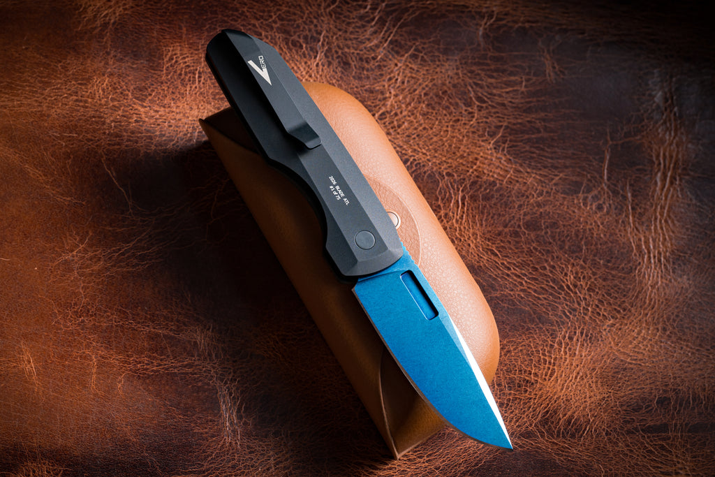Pro-Tech Vero Synapse 2 Blue Linen Micarta Sapphire PVD Magnacut Blade Auto