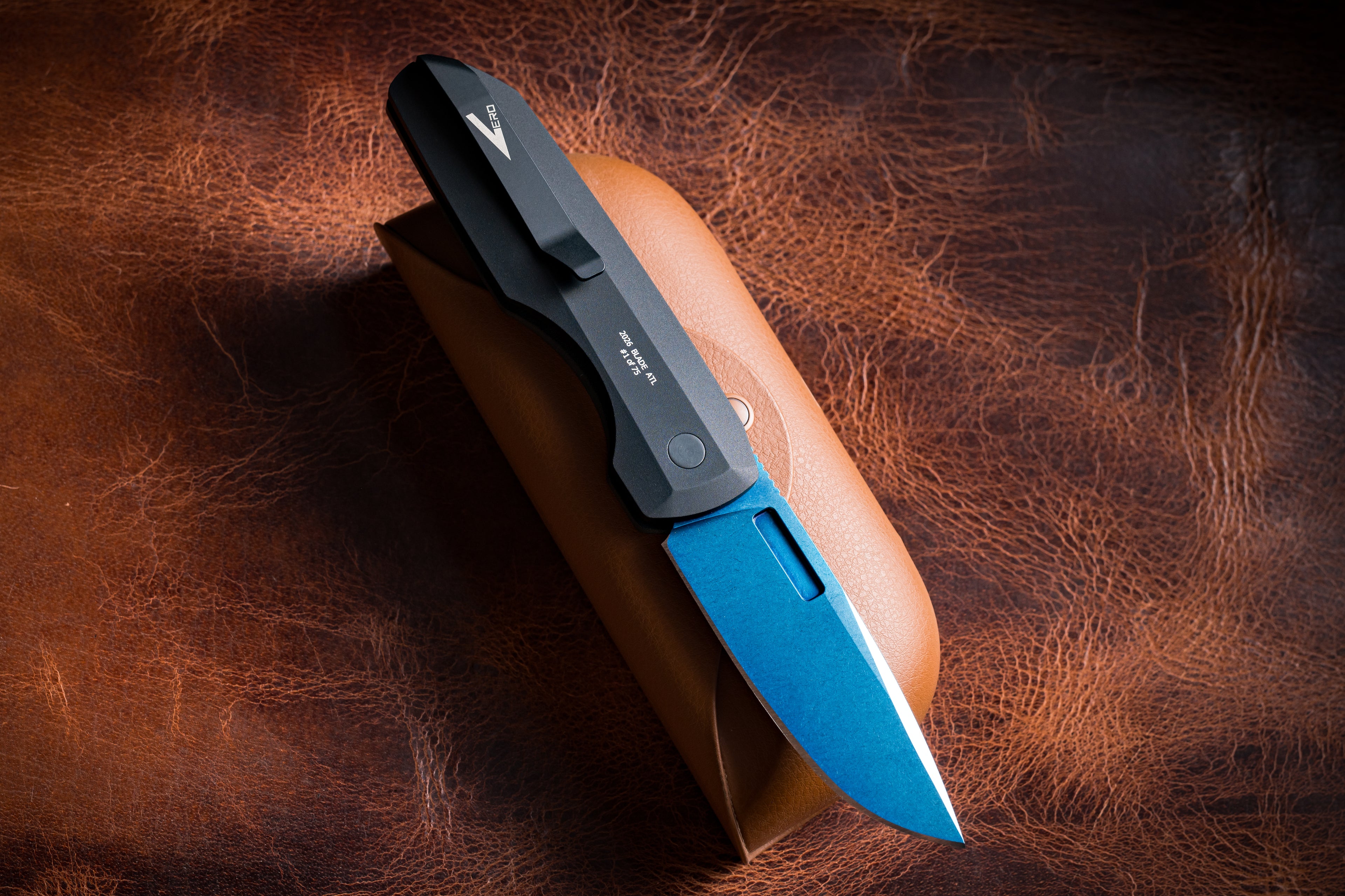 Pro-Tech Vero Synapse 2 Blue Linen Micarta Sapphire PVD Magnacut Blade Auto