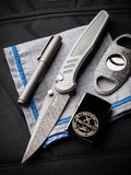Pro-Tech Custom Peace Neighbor Designed Avalon Steel Handles Nichols Boomerang Damascus Blade
