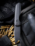 Blade Show West Exclusive Pro-Tech and Vero Synapse 2 Operator Edition w/ Herringbone Aluminum Handles, Black DLC Magnamax Blade, Tritium Insert on Button