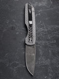 Pro-Tech Vero Synapse Custom Two-Toned Heat Treated Steel Herringbone Handle Nichols Raindrop Damascus Blade
