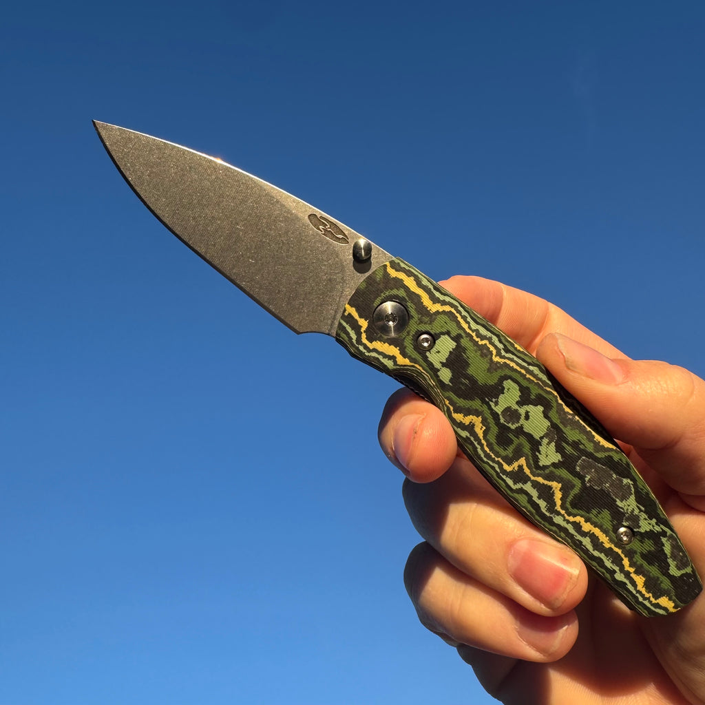 TRM-Three Rivers Manufacturing Neutron 2 Toxic Storm Fat Carbon Fiber Scales Liner Lock Magnacut Steel Blade