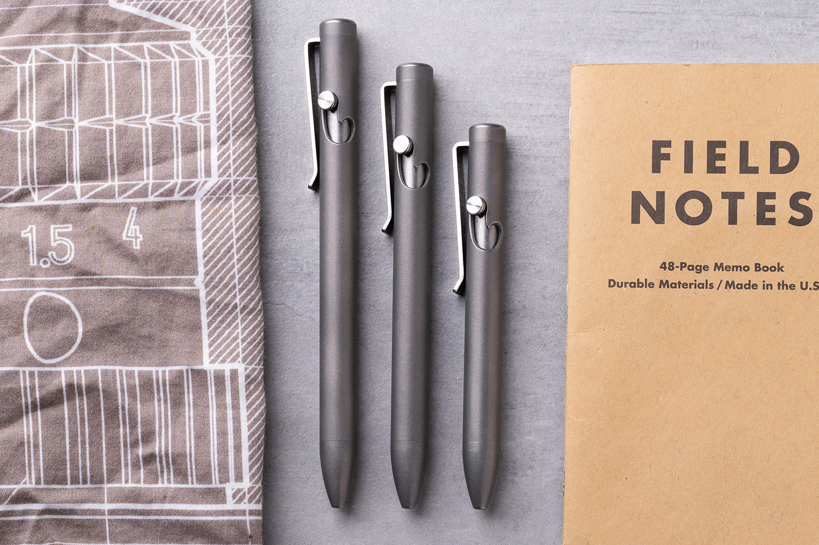 Tactile Turn Stonewashed Bolt Action Titanium Pen
