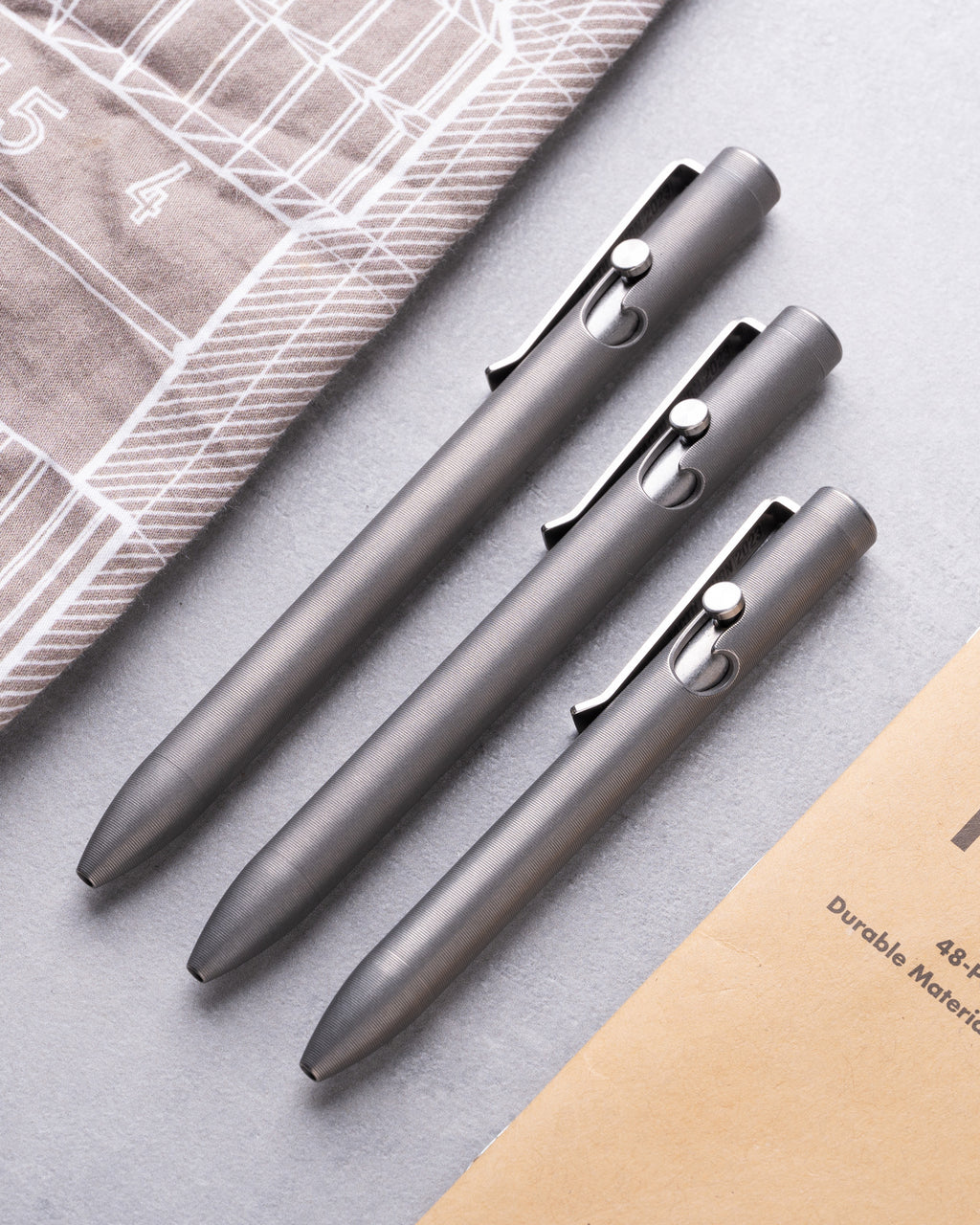 Tactile Turn Stonewashed Bolt Action Titanium Pen