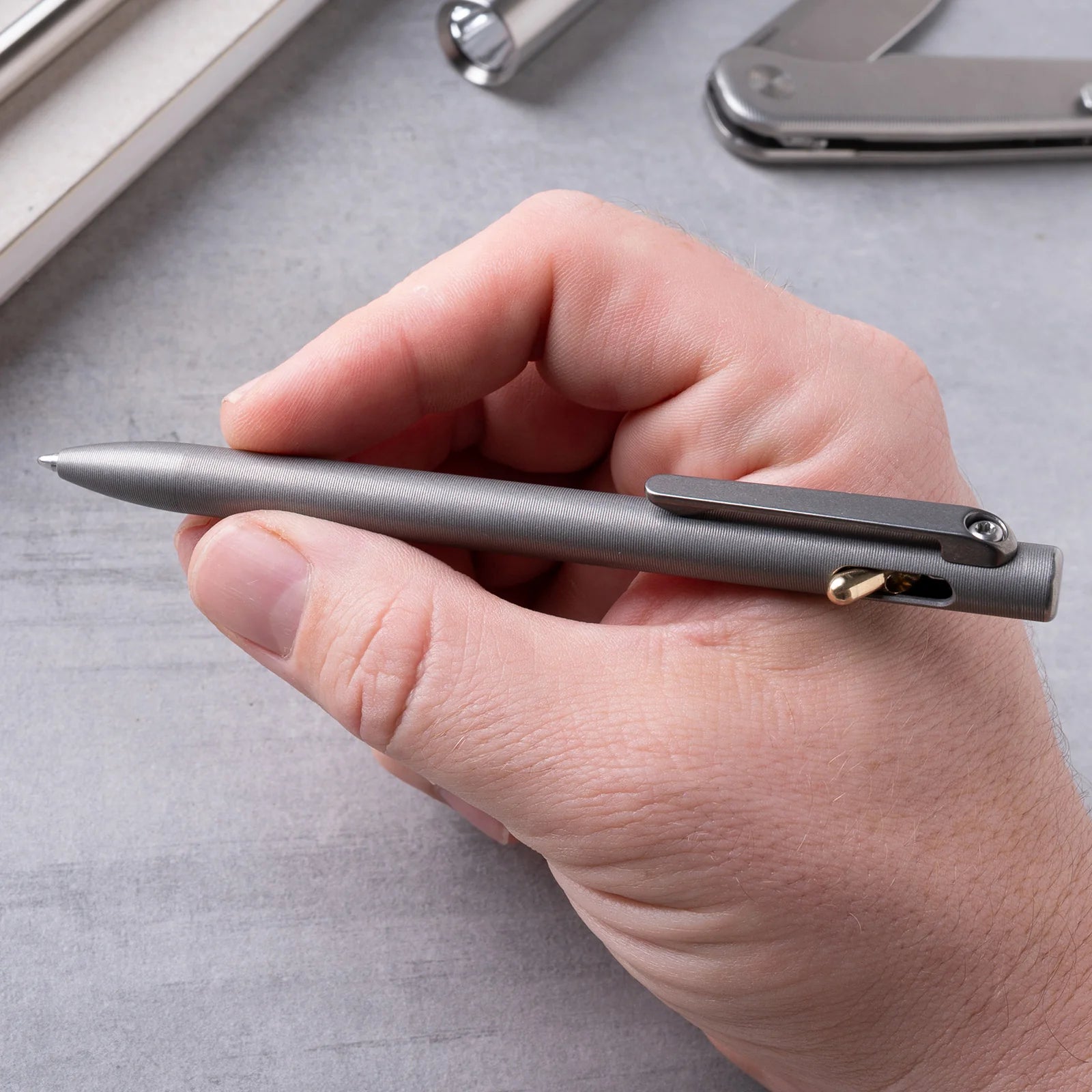 Tactile Turn Stonewashed Titanium Slim Switch Pen